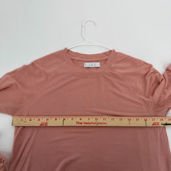 LAKE Pajama Set Shorts Long Sleeve Top Sleep Lounge Comfort Pink Womens Size XS - Picture 6 of 14